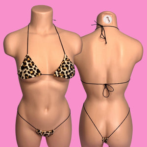 Plush Leopard Microkini