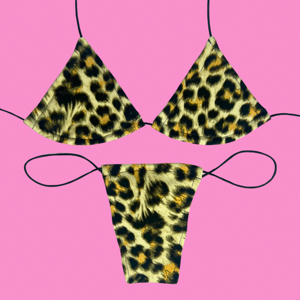 Plush Leopard Microkini